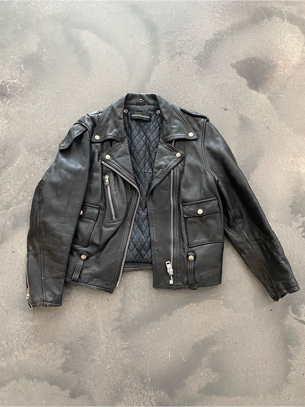 Vintage Harley-Davidson Black Leather Biker Jacket Sz 40 (Like Sz M )Women’s